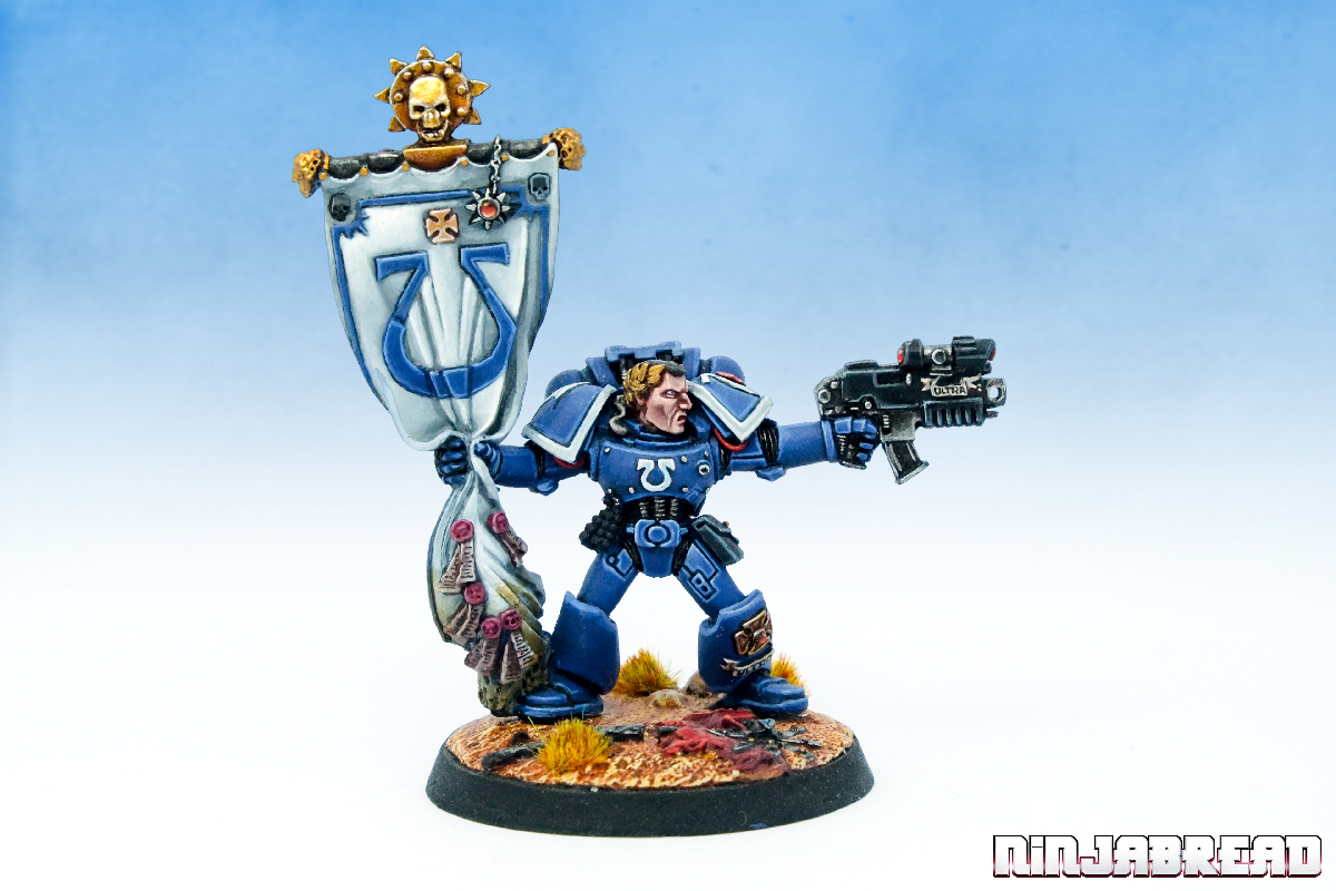 Limited Edition Warhammer 40K Space Marine Ultramarines Standard Bearer Front